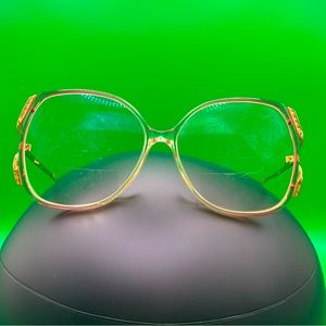 Rare Vintage Tura Butterfly MOD Pink Jeweled Frame Pink/Clear Eyeglasses Frames